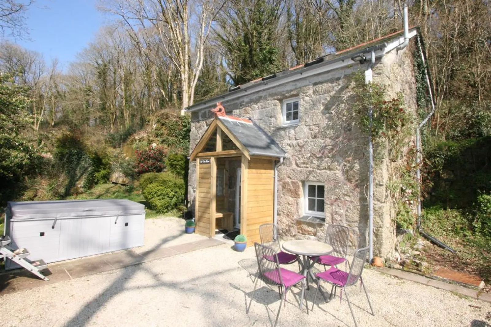 Front terrace and hot tub