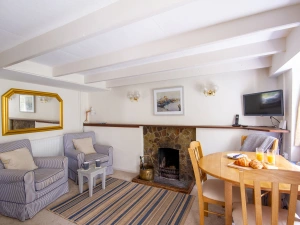 Living room with dining table