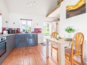 The view of the kitchen from the lounge.
