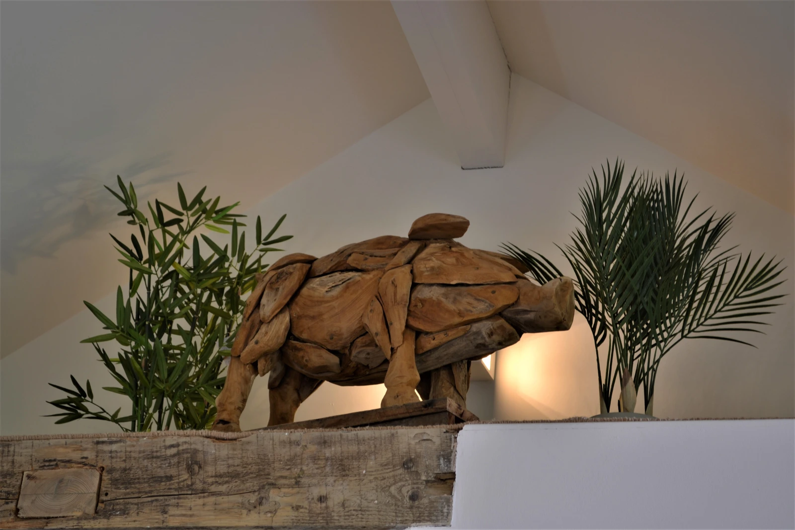 I love the piglet, locally made from driftwood!