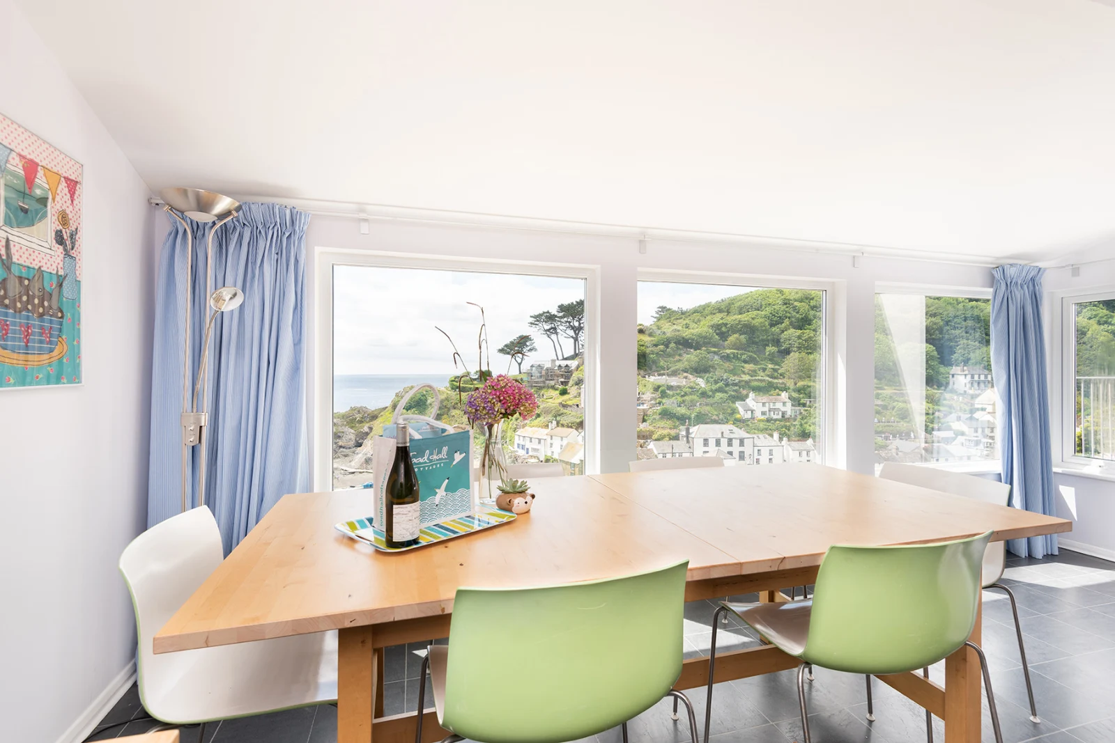 The dining table in the kitchen