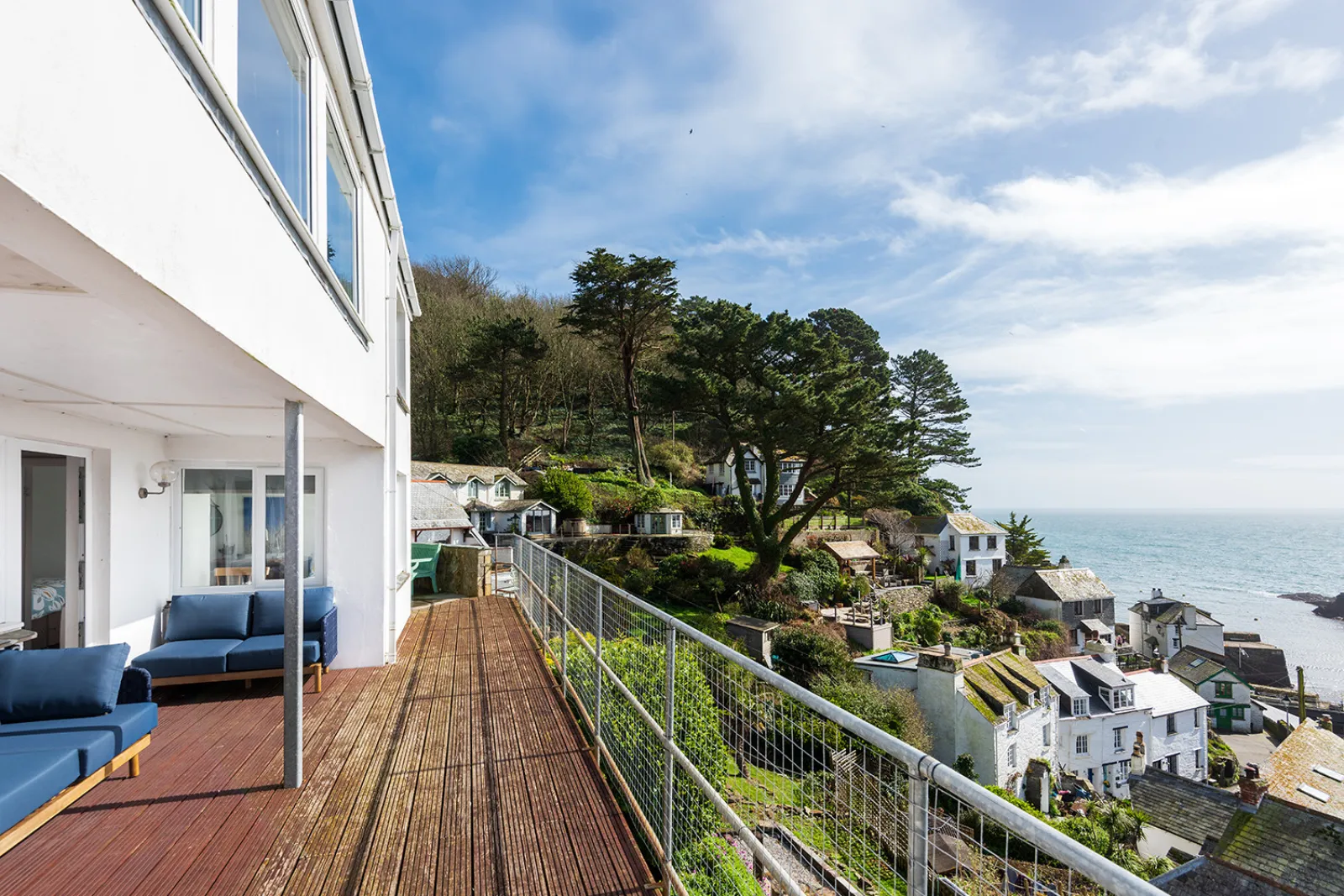 One of the outdoor seating areas with stunning view