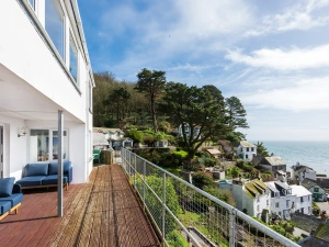 One of the outdoor seating areas with stunning view