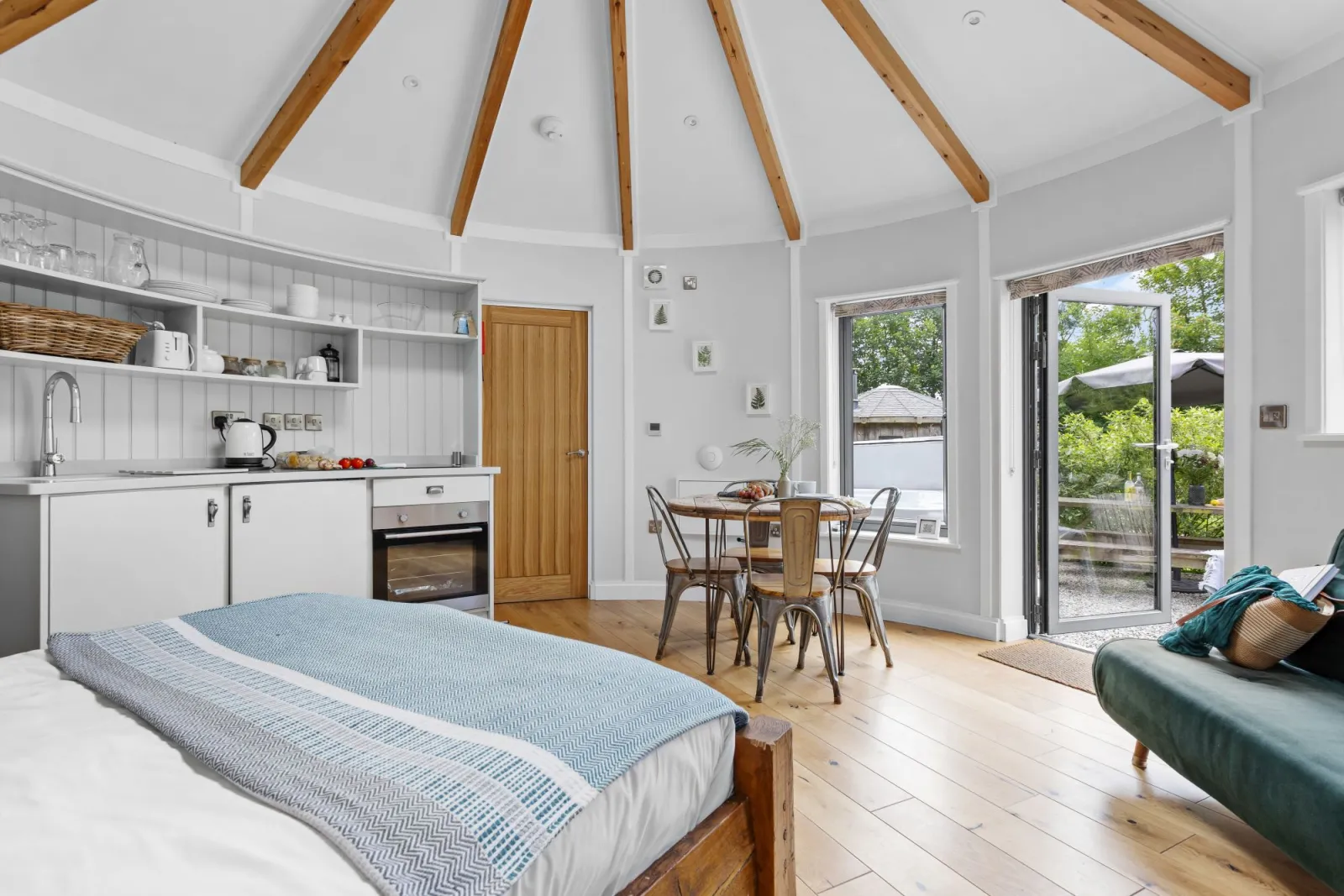 Living Area. Sofa Bed, Double Bed-Fern Leaf