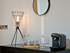 Coffee making facilities, a lamp and a mirror - The Secret Roundhouse