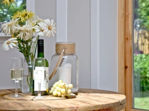 Beautiful flowers on the dining table - The Secret Roundhouse