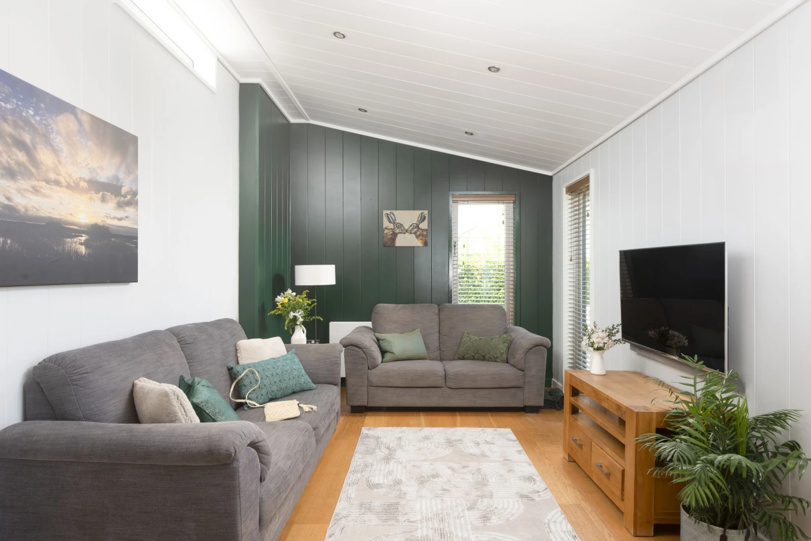 Living are with sofas and SMART TV and free WiFi - Diamond Lodge, Strawberryfield Park