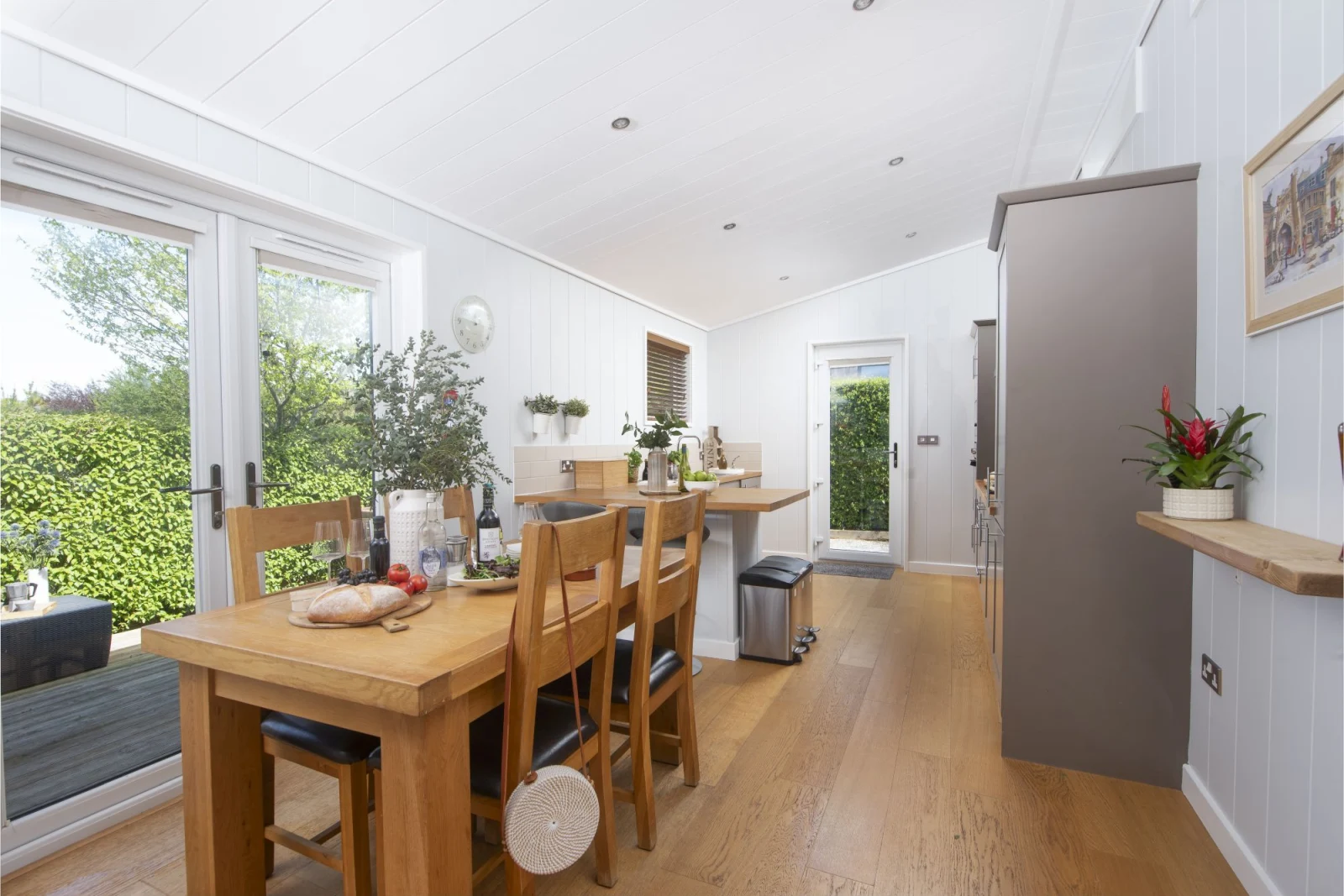 Dining table seating four with access to decking - Diamond Lodge, Strawberryfield Park