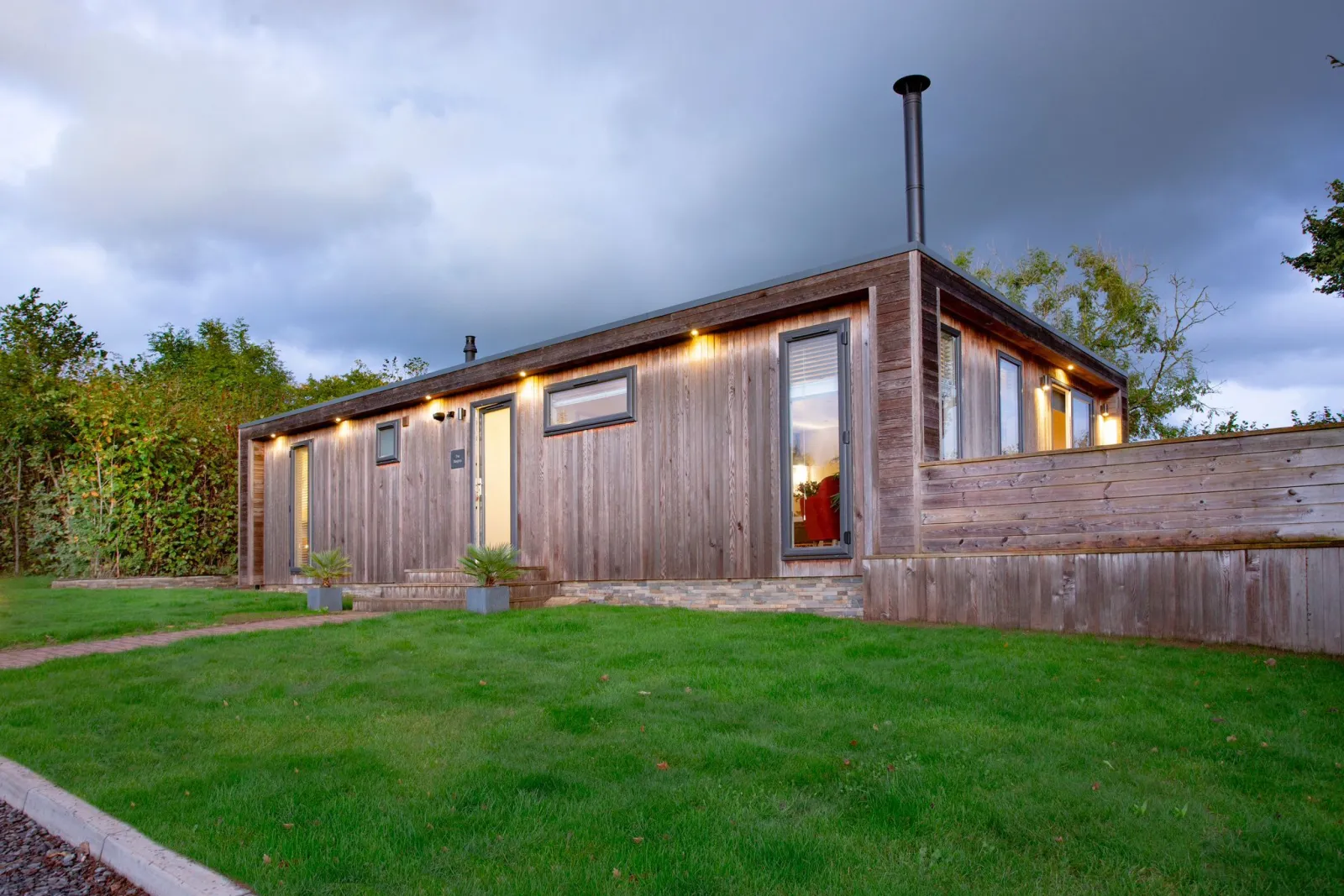 Lodge exterior access by two steps - The Sleights, Strawberryfield Park
