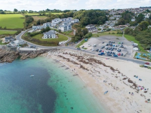 Birds eye view of Swanpool beach