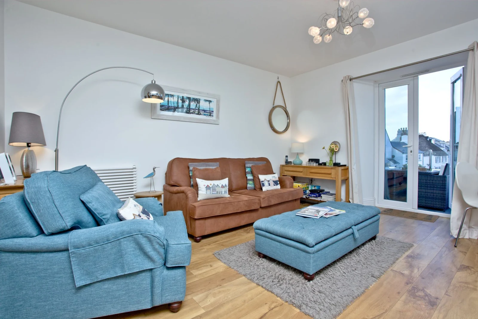 Sofas, Pouffe, Floor Lamp, Sea View-6 At the Beach