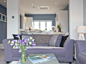 Lounge leading to kitchen, coffee table, TV, internet - Blue Bay