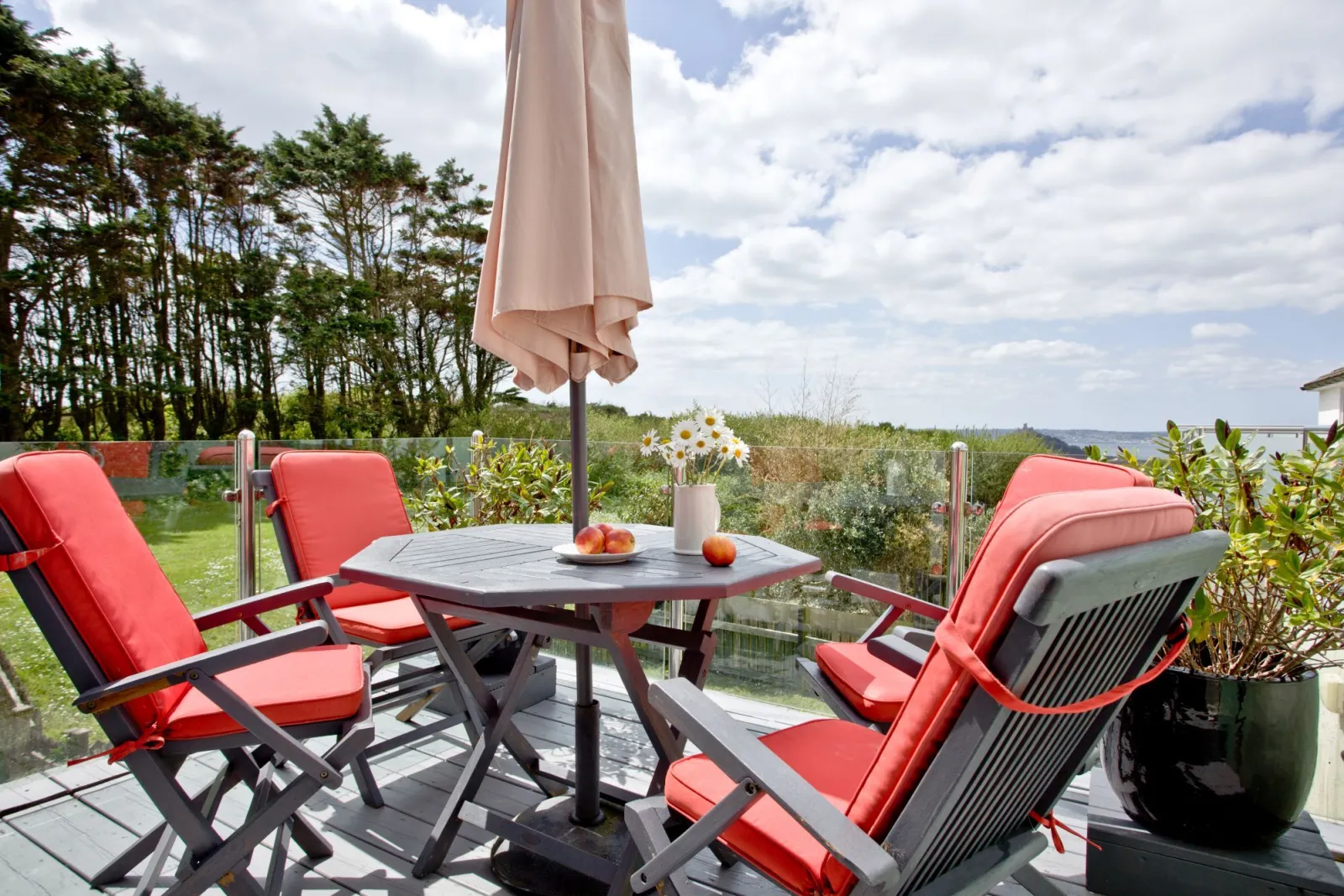 Outside furniture with parasol - Blue Bay