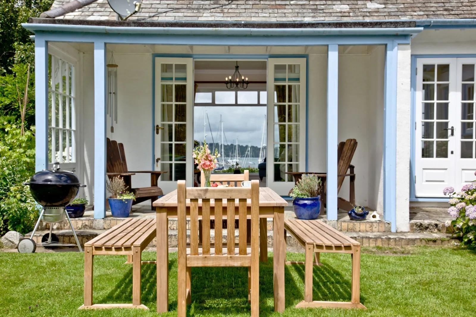 Back garden with outdoor seating and BBQ - Cregoes