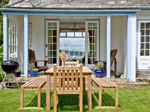 Back garden with outdoor seating and BBQ - Cregoes