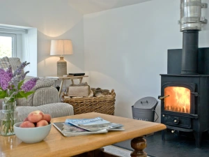 Corner Sofa, Coffee Table, Woodburner-The Mews