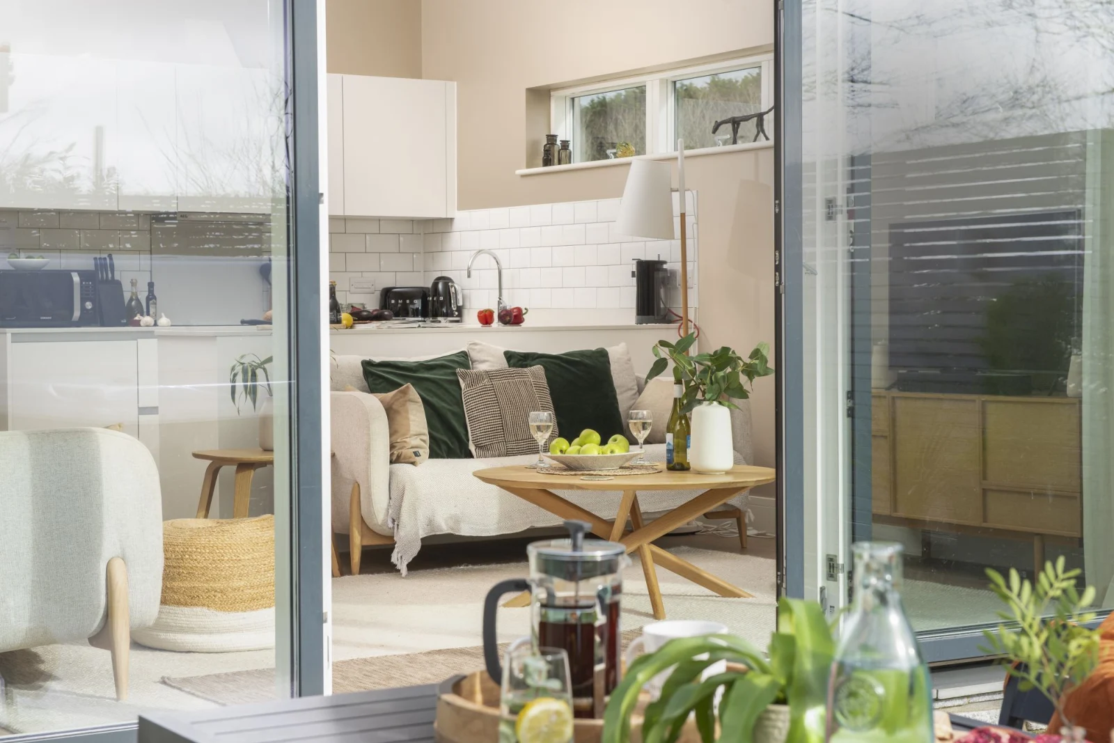 Living area from the patio - comfortable sofa seating - Salt Life, Dunes at Upton Towans