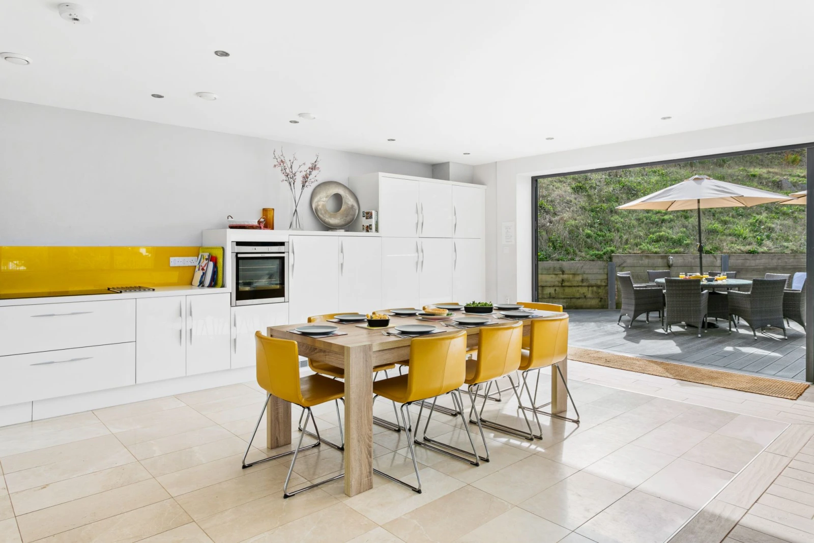 Dining Table, Bifold Doors, Patio Area