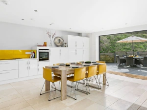 Dining Table, Bifold Doors, Patio Area