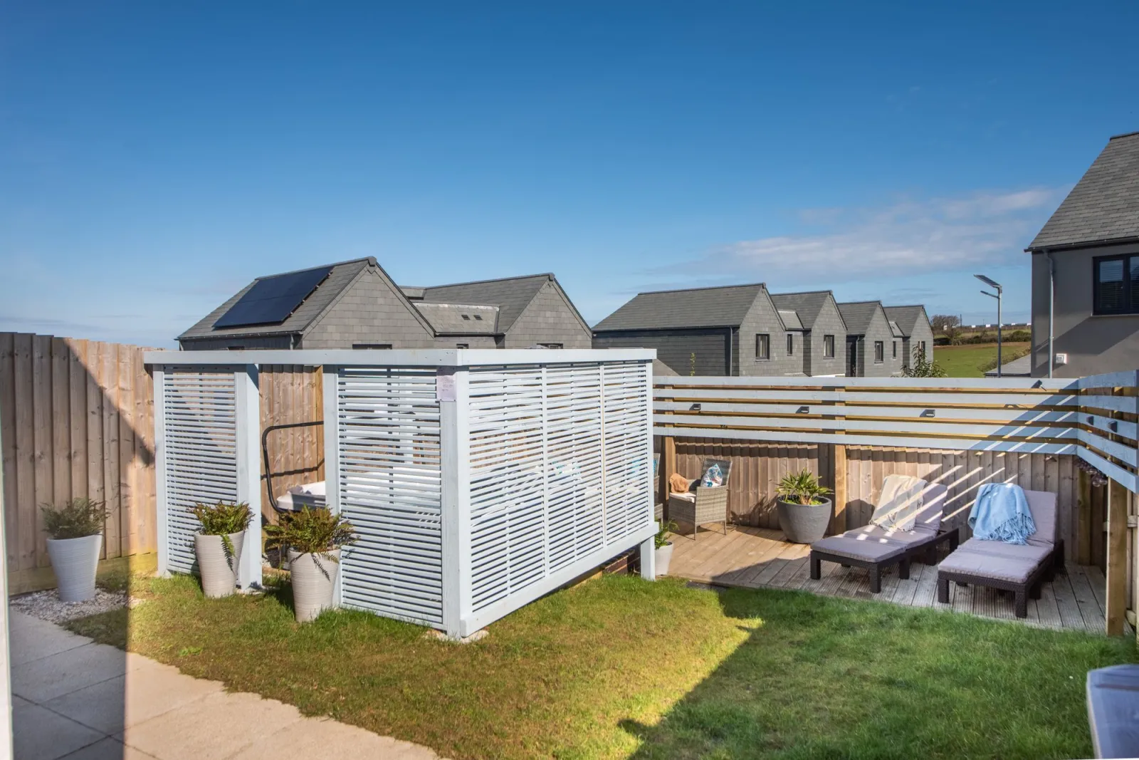 View of enclosed garden and private hot tub - Wish You Were Here 