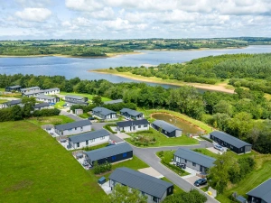 Ariel view of Roadford Lake and Roadford Lake Lodges - Rose Lodge