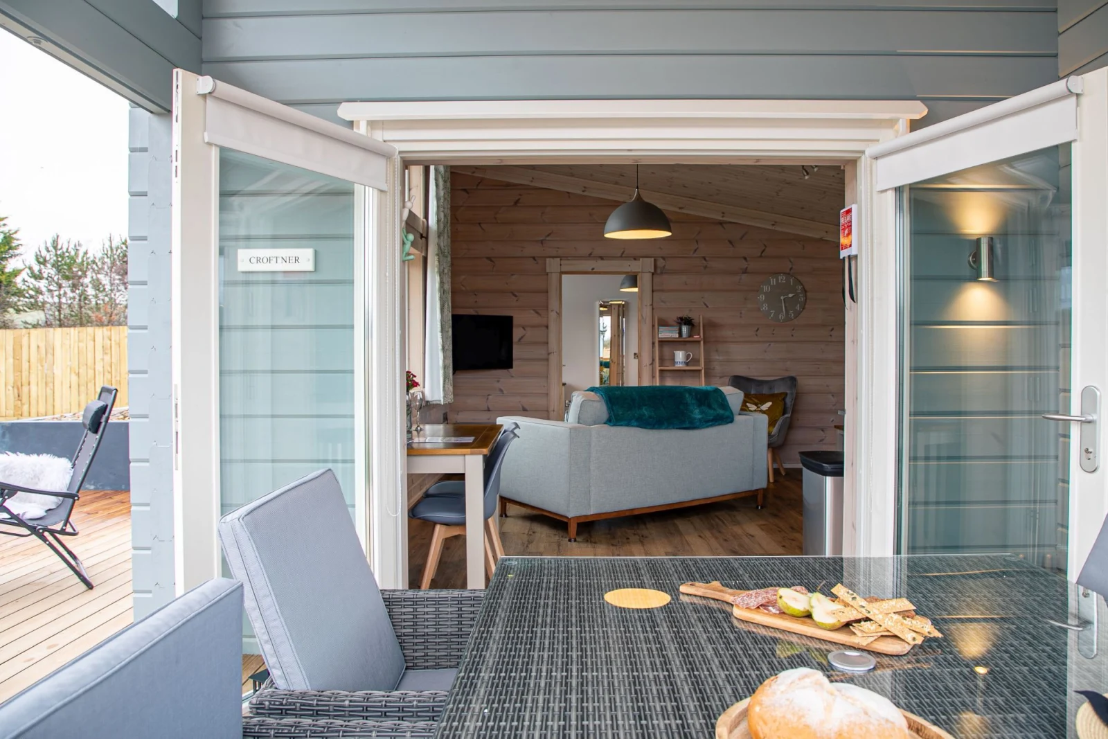 Access to decking outside - Croftner, Great Field Lodges