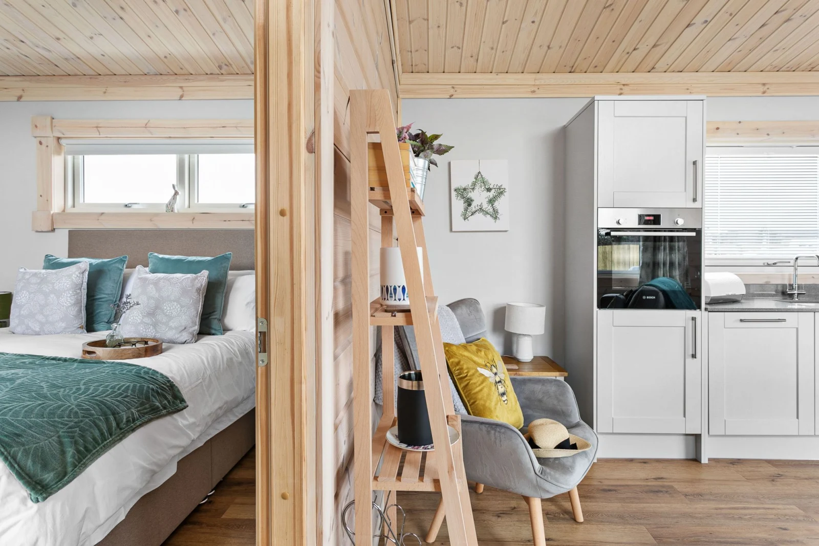 Access to bedroom from the kitchen - Croftner, Great Field Lodges