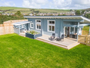 Aerial shot of Croftner and large garden space - Croftner, Great Field Lodges