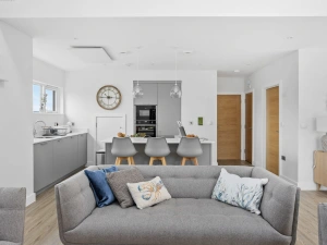Kitchen overlooking the lounge area, Infra-red ceiling heaters - 7 The Vista, Willingcott 