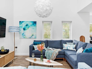 L shaped sofa with smart TV, free Wi-Fi and coffee table - 5 The Vista, Willingcott 