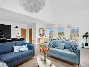 Sofa seating for all eight guests, open living area - 5 The Vista, Willingcott 