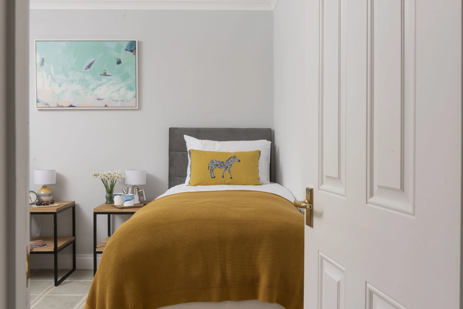 Twin Bed, Bedside Table, Bedside Lamp-7 Wheal Ayr