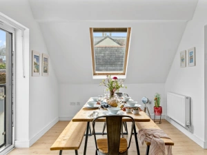 Dining  area seating eight with access to garden - Midholm Chapel