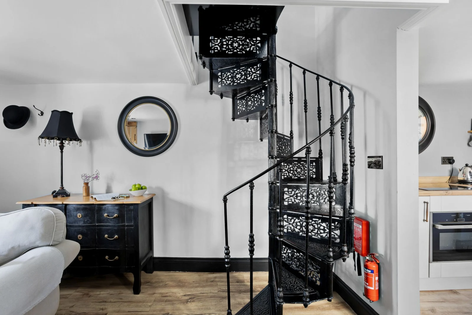 Character stairs leading to upper floor - Apothecary Cottage