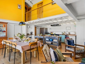 Living space leading into the dining and kitchen area - Master Shipwrights House