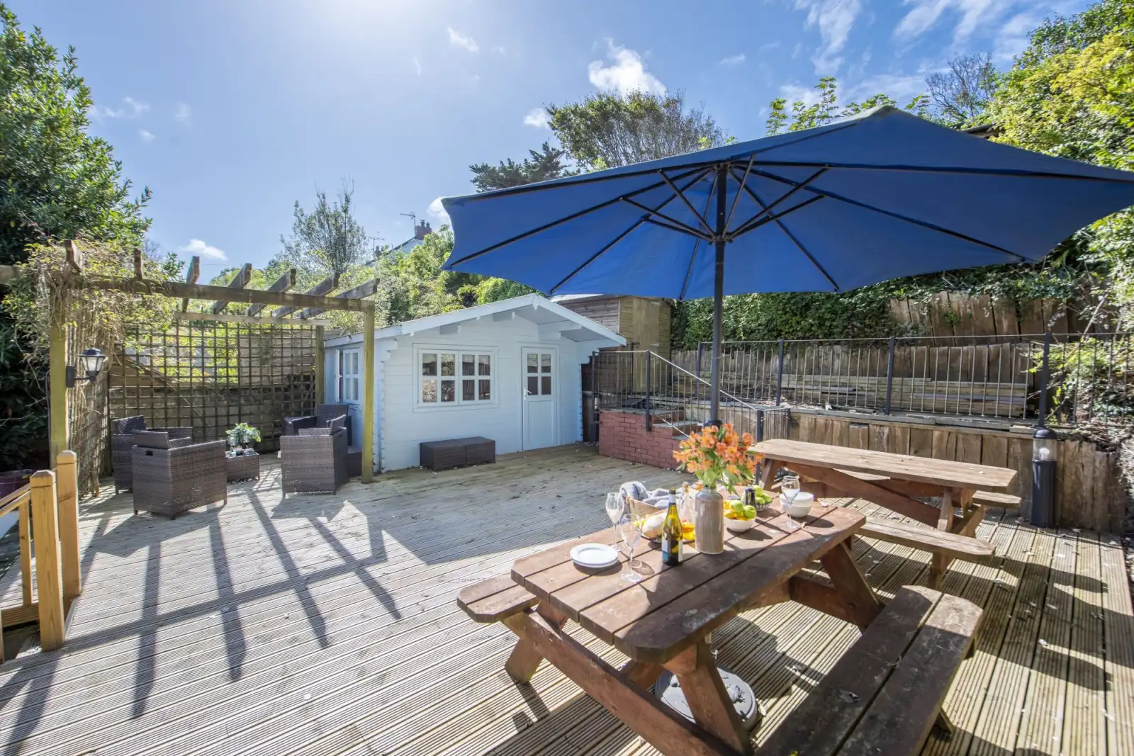 Enclosed garden space - Trevethen Cottage