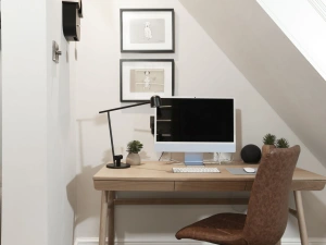 Stairs to first floor, workspace - Myrtle Cottage