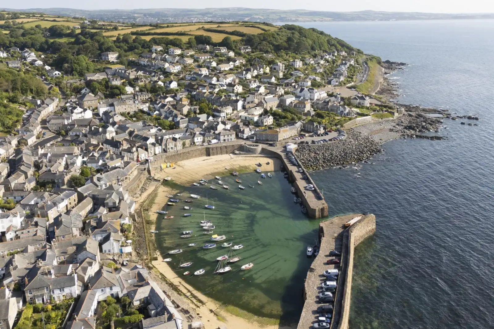 Mousehole harbour from above