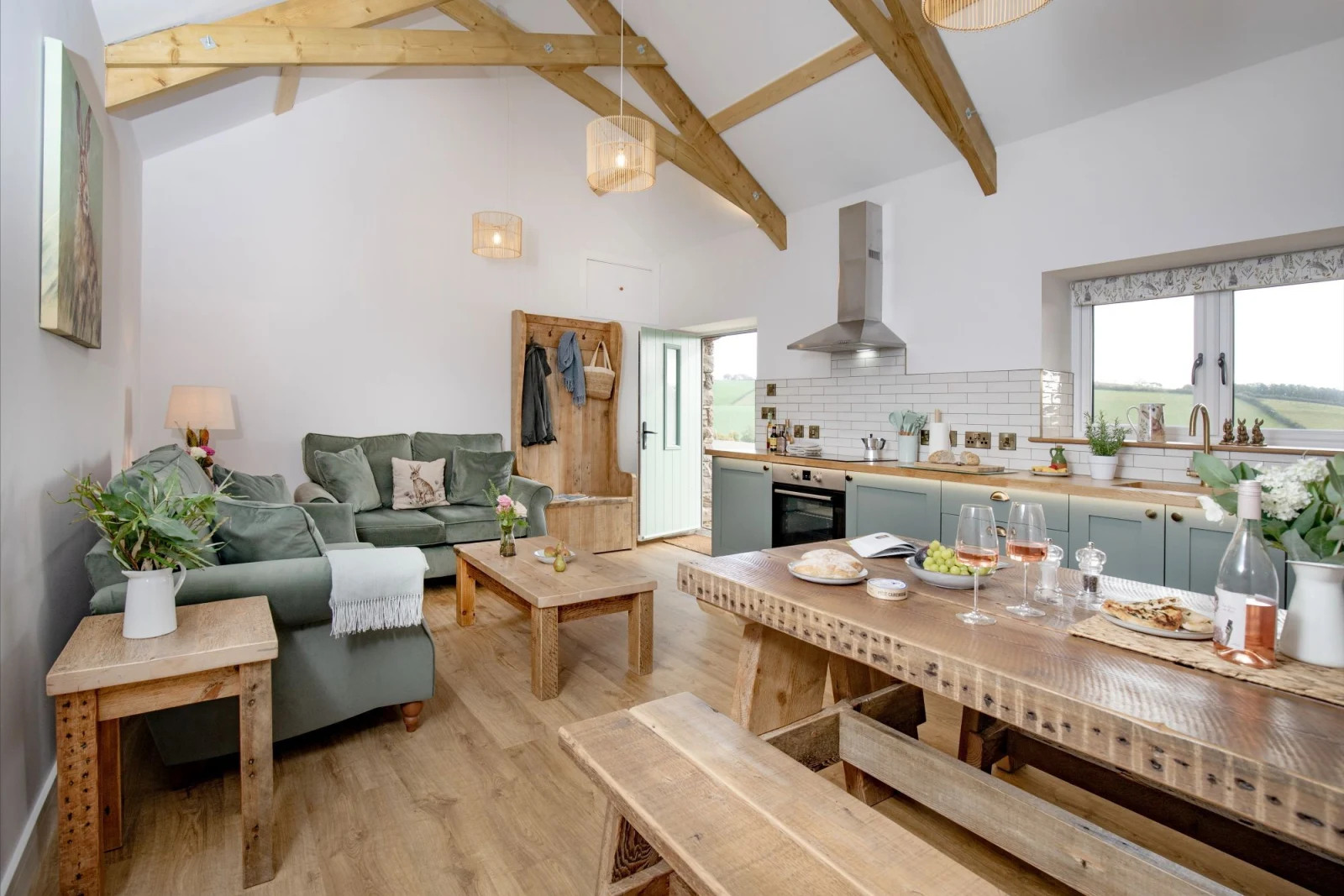 Open plan cosy living space with countryside view  - Longpark Linhay