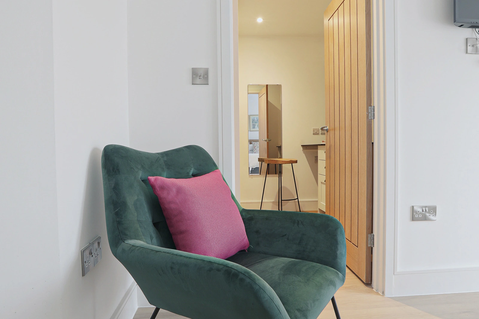 Looking into dressing room