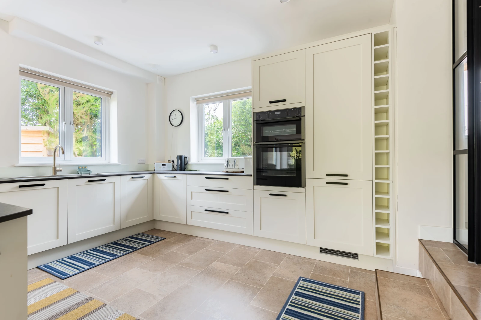 The spacious well equipped kitchen