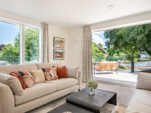 The living area on the ground floor opens on to the terrace
