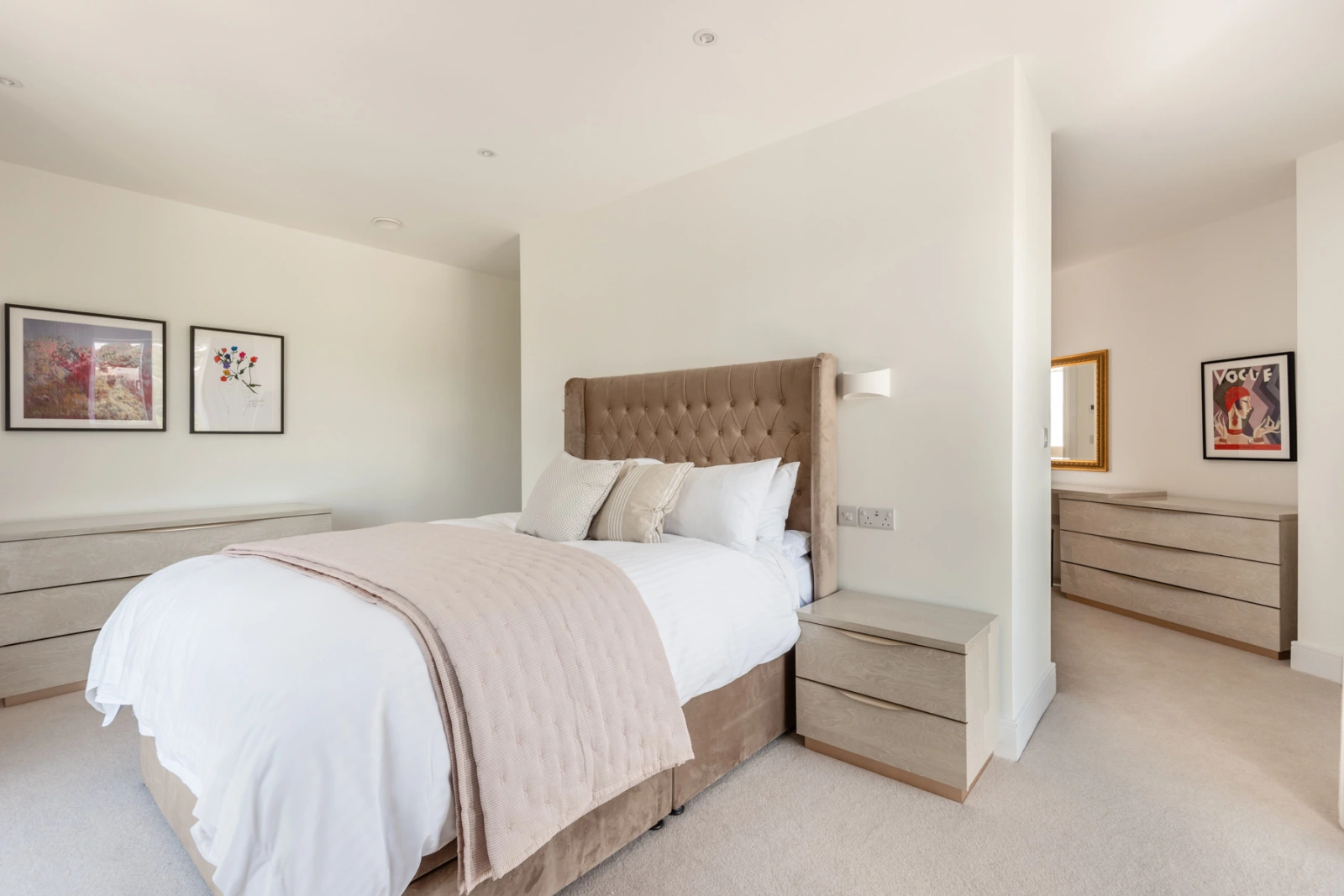 Bedroom 1-beautiful master suite with floating wall to create a dressing area