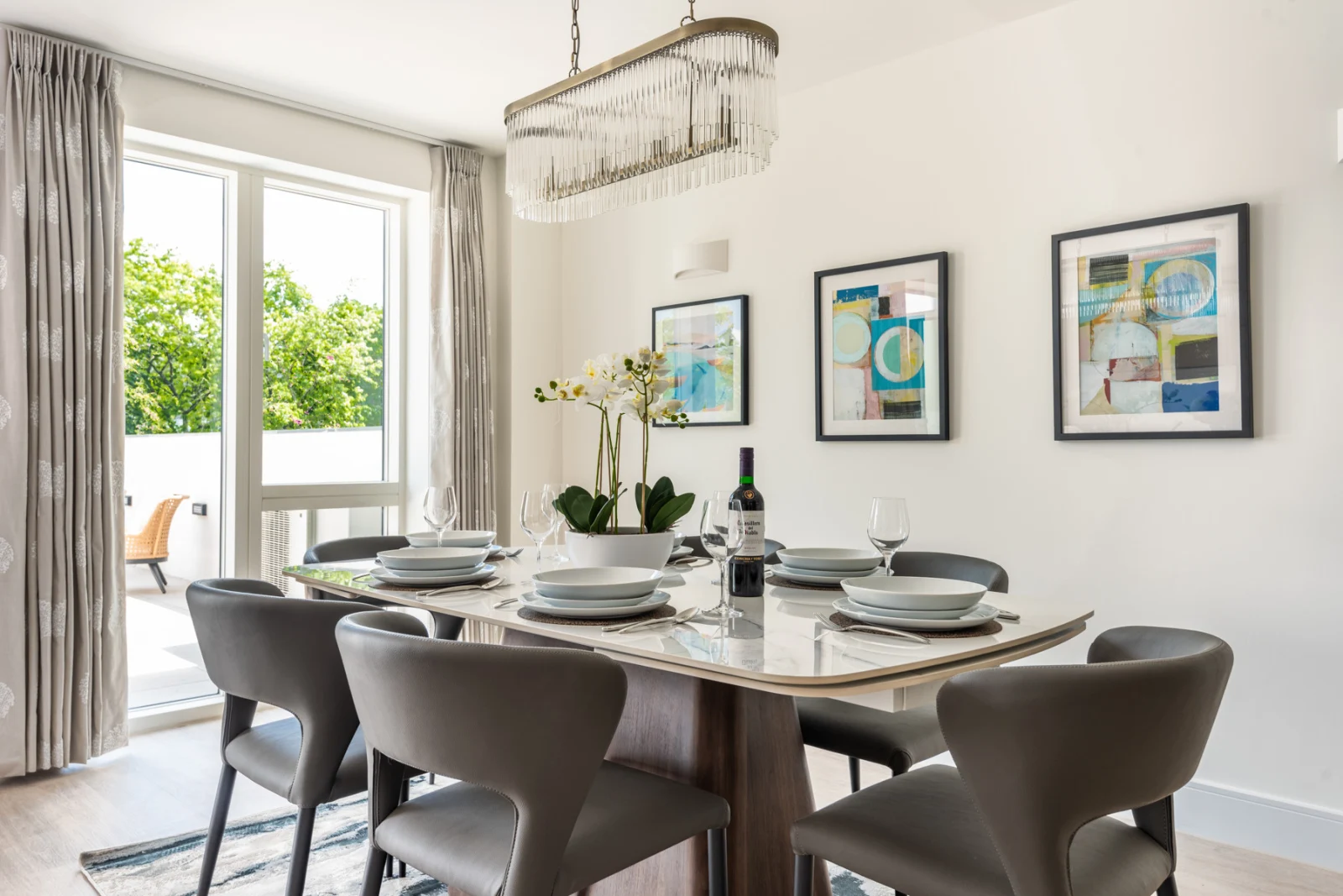 The stylish dining space