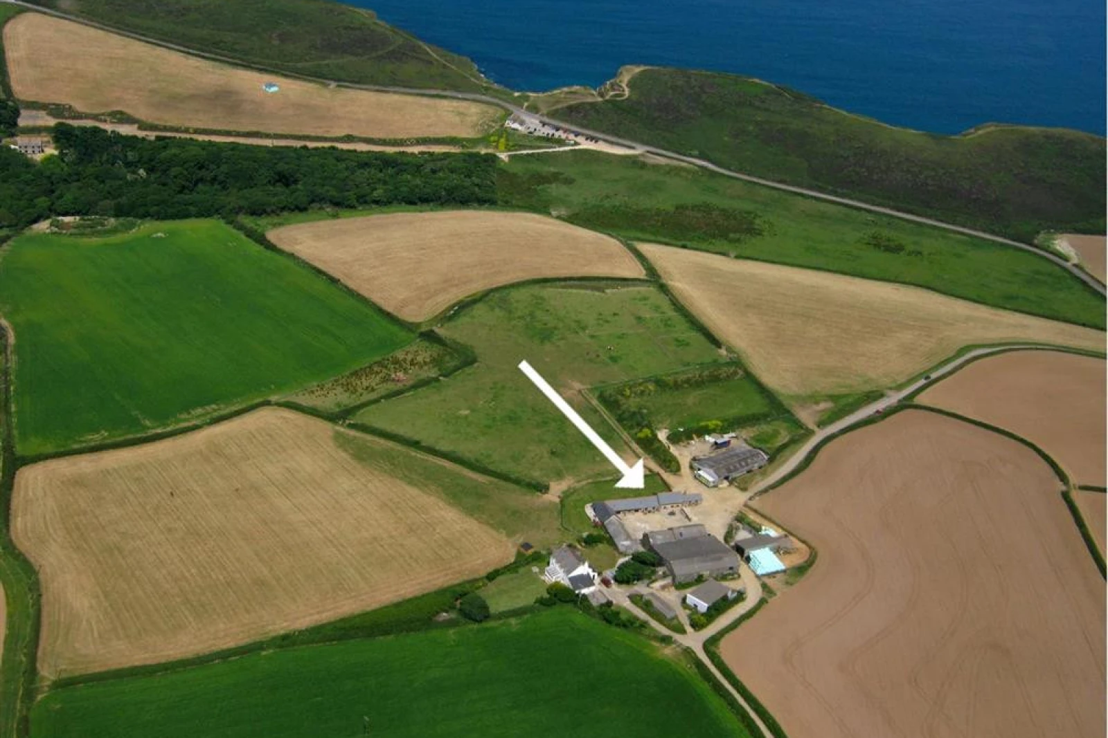 Aerial view of farm