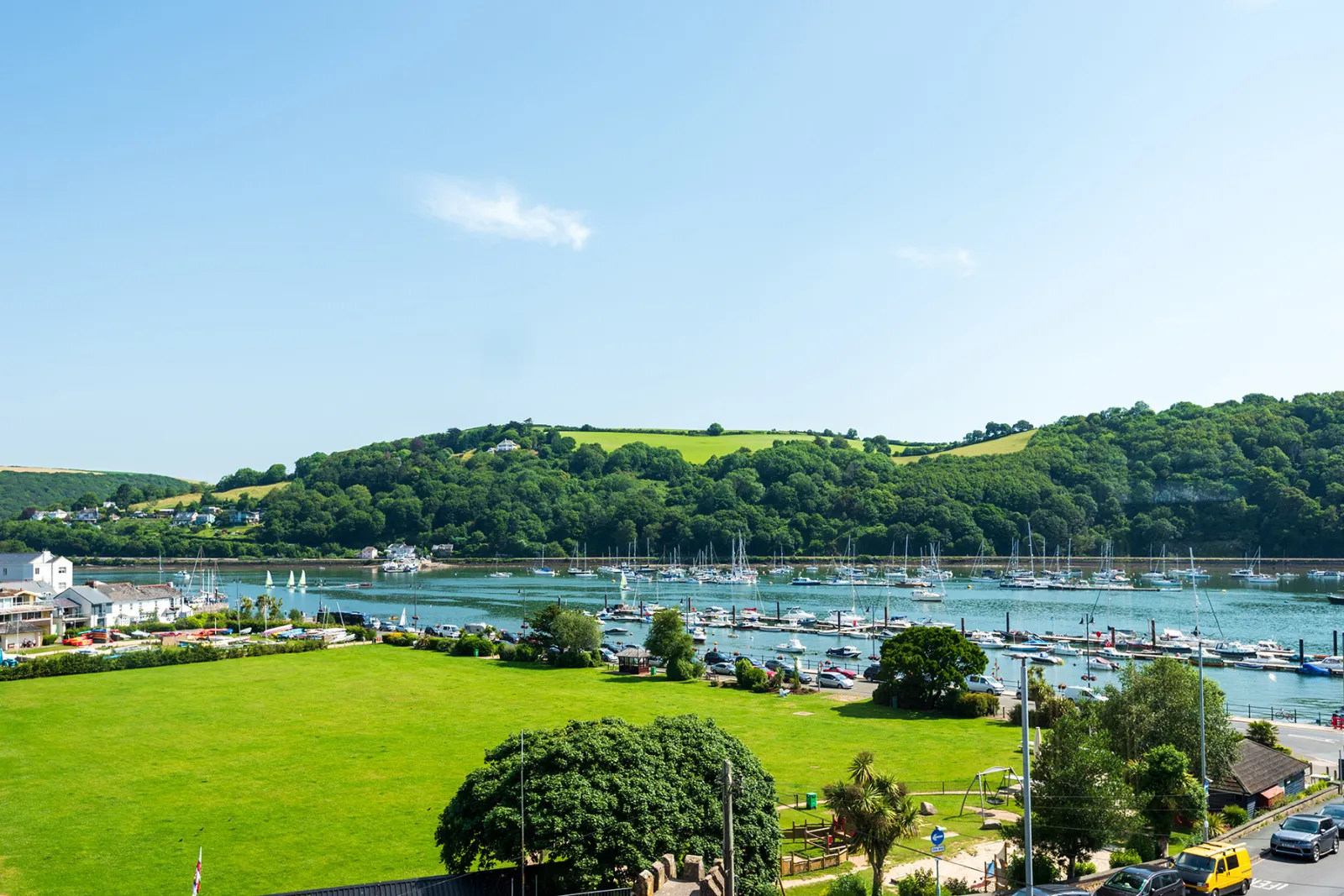 Wide reaching river and countryside views.