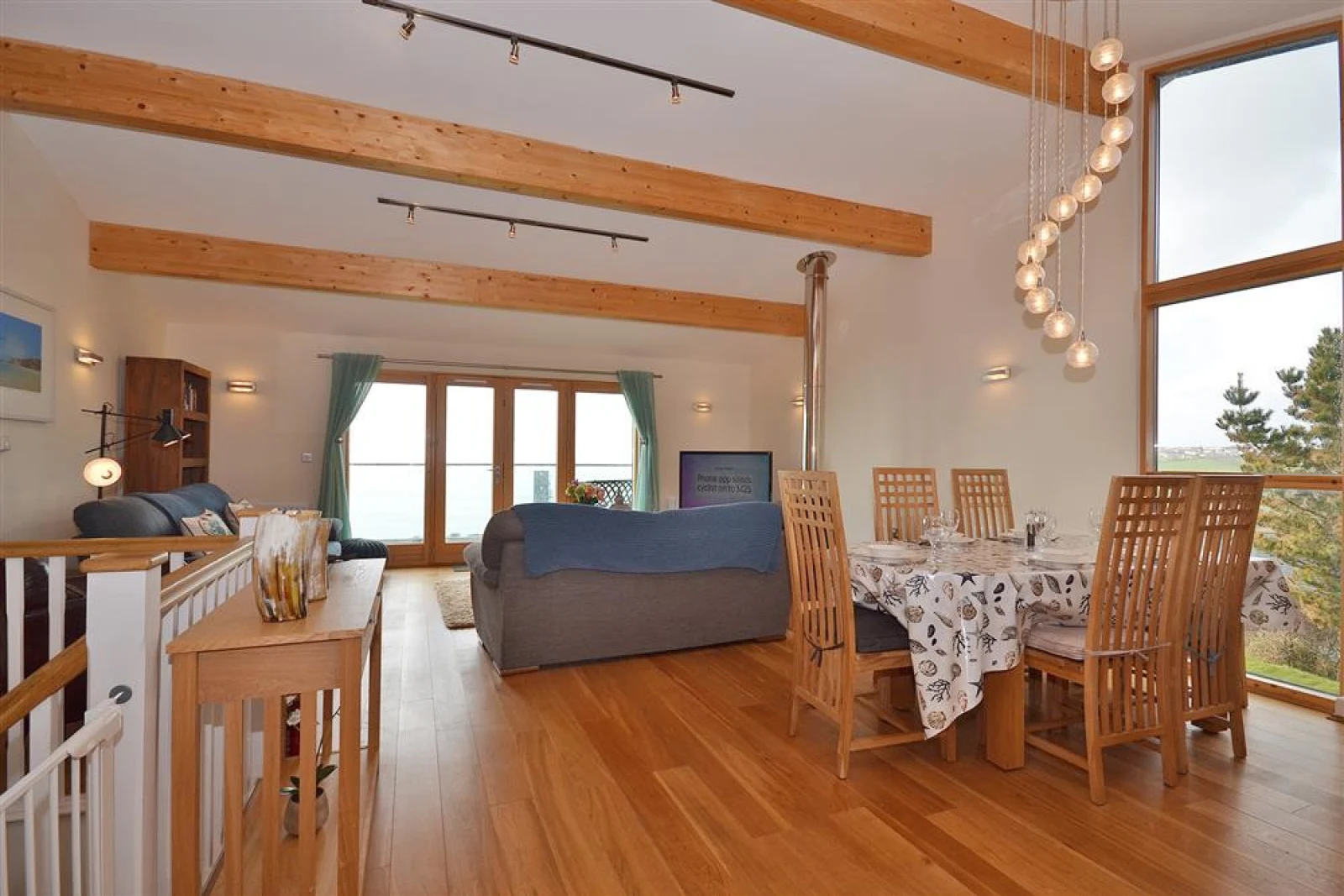 The living and dining areas