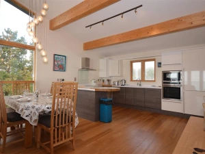 The kitchen and dining area