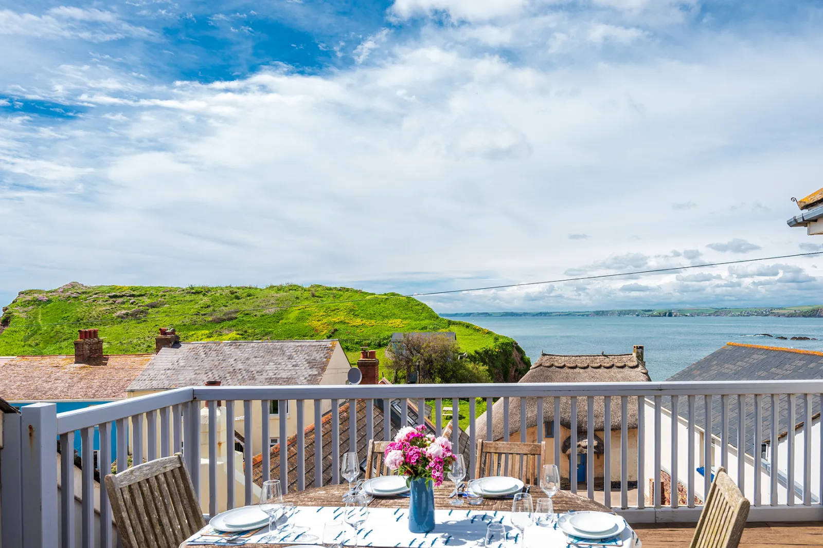 Welcome to 5 Armada House, just look at those Hope Cove views from the large terrace balcony.