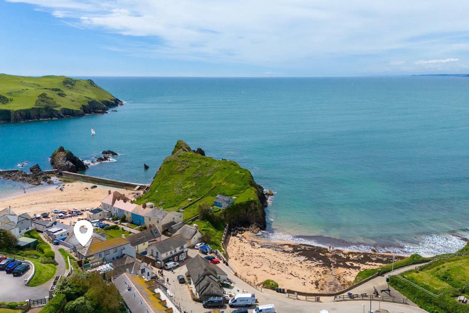 The two beaches in the bay of Hope Cove have their own characters and charms. 
